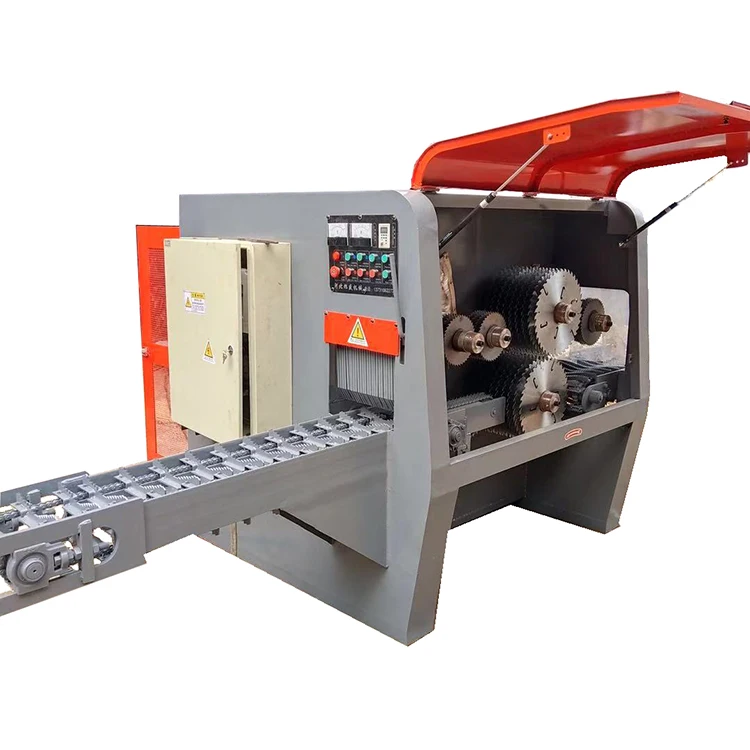 Round Log Timber Multiple Multi Blade Rip  Saw Wood Cutting Saw Machine