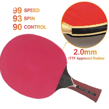 Ping-Pong Racket | Professioneel tafeltennisracket | Stevige tafeltennispeddel met comfortabele rubberen handgreep voor | NL