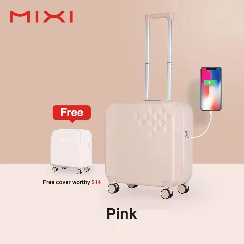 MIXI Custom Lightweight Modern Smart Suitcase with Usb Charging Port Wholesale Korean Style Travel Portable Luggage Bag