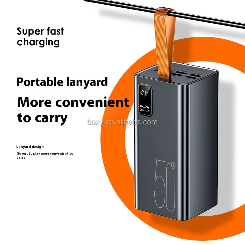 Latest Model 22.5W Type C Output Super Fast Charging Powerbank 50000mah Digital Display Real Capacity PD20W 50000mah Power Bank