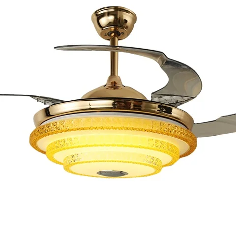 Ultra-Thin Nordic Modern LED Fan Chandelier with Remote Control 2021 Summer Preferred Household Fan Lamp Featuring DC Motor