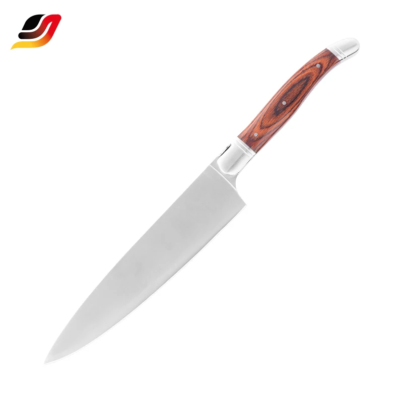 Professionelles Edelstahl-Küchenmesser-Set mit Pakka-Holzgriff