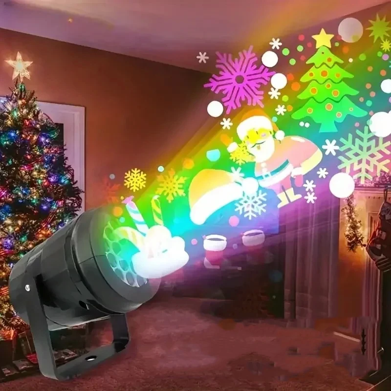USB Powered Indoor LED Fairy Light Projector 16 Pattern Dynamic Projection Night Lamp for Bedroom Party & Christmas Decor