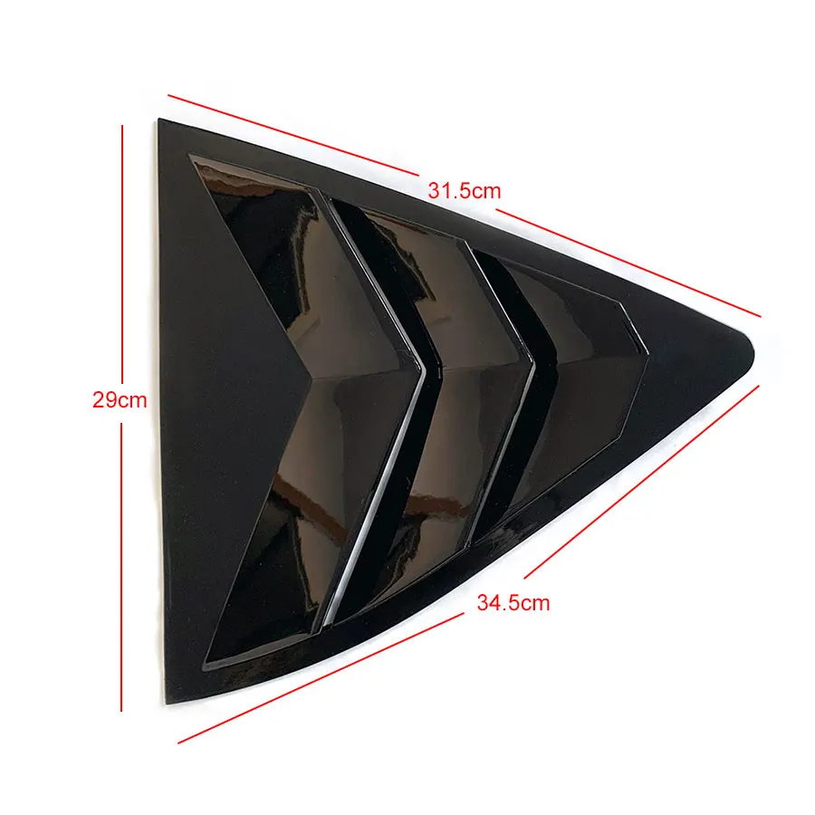 product car side glossy black rear window louvers vent window triangular shutters cover blinds for skoda octavia 2021 2022 2023-6