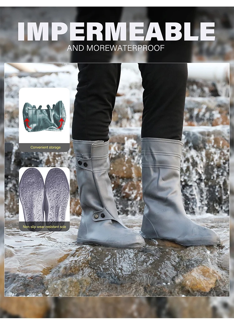 Waterproof Shoe Cover Galoshes Overshoes Menwomen Motorcycle Boot Rain ...