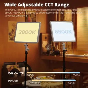 GODOX P260C PRO Bi-Color LED Light Panel Dimmable Studio Video Light Lamp Video Production Vlogging Phones Photography detail image