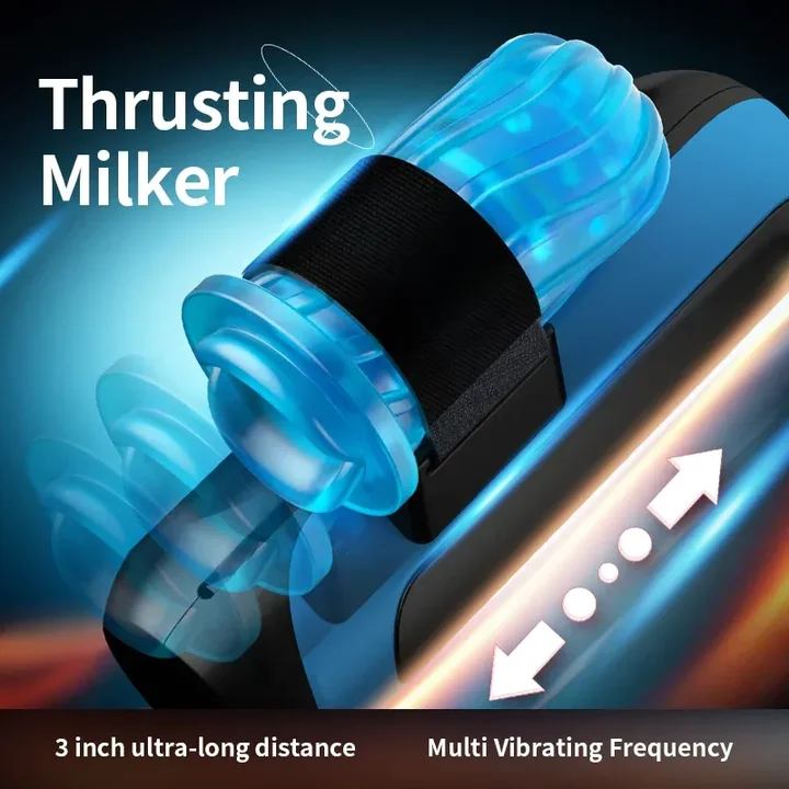 Original Multi Adapteable External Auto Stroker Masturbator with 7cm Thrusting 10 Vibrating Male Masturbator Cup Sex Toy for Men