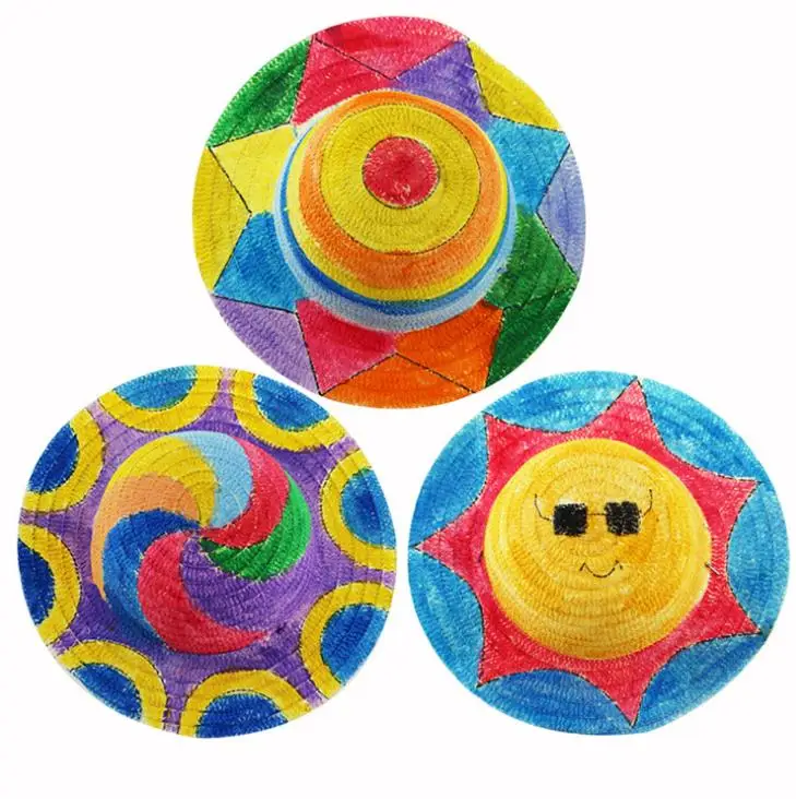 Bulk Stock 6 Pcs DIY Straw Hats for Adults & Kids - Custom  display picture 1