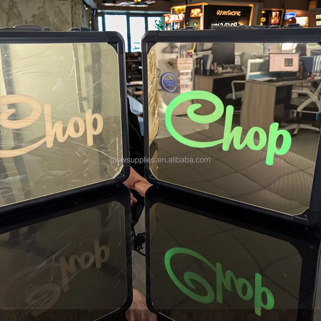 Custom Logo Lighted Mirror Beef Suitcase Meat Carrier Box LED Steak Briefcase Glorifier Display Case for Restaurant Steakhouse