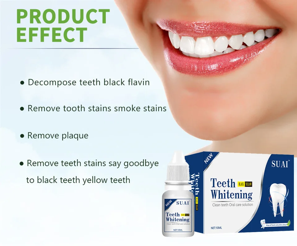 Profession Private Label SUAI Easy Oral Hygiene Organic Remove Plaque Teeth Whitening Liquid