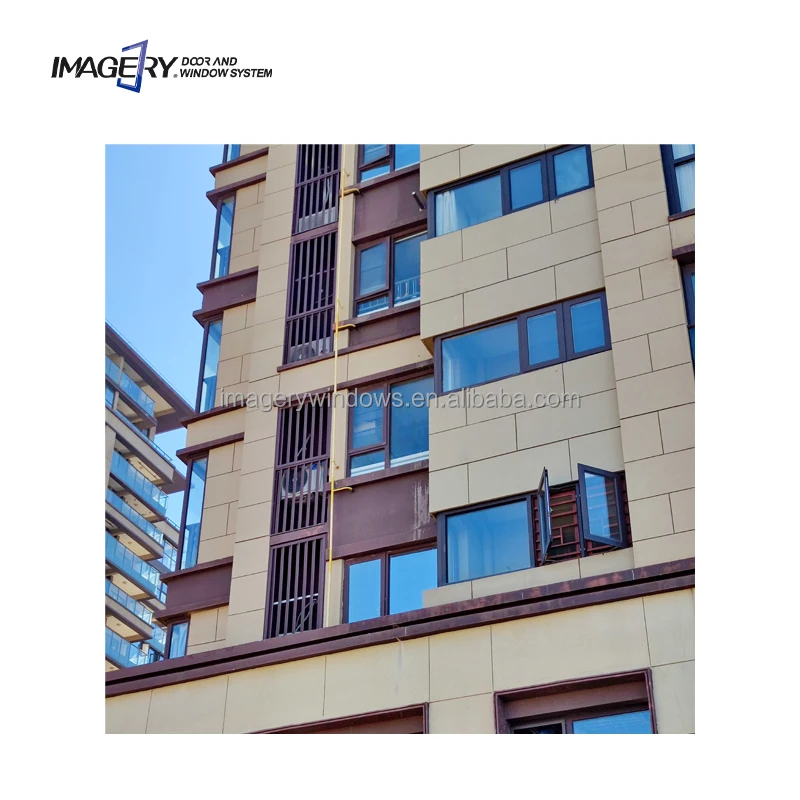 Custom Size Fixed Waterproof Aluminium Profile Louver Security Shutters Window for External Decoration