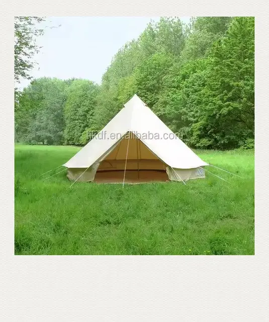 2022 Sibley Single Layer 5m Steel Frame Canvas Bell Tent Waterproof Glamping Family Party Tent Outdoor Beach Four One Bedroom