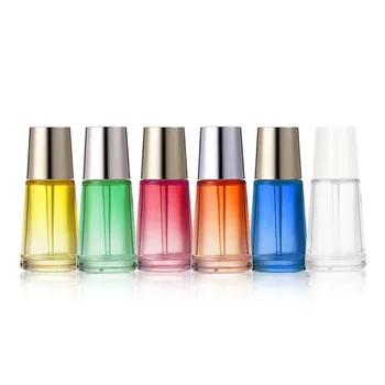 Unique taper shaped glass bottle silver gold rotate twist push button dropper pump essence bottle for skincare serum body oil