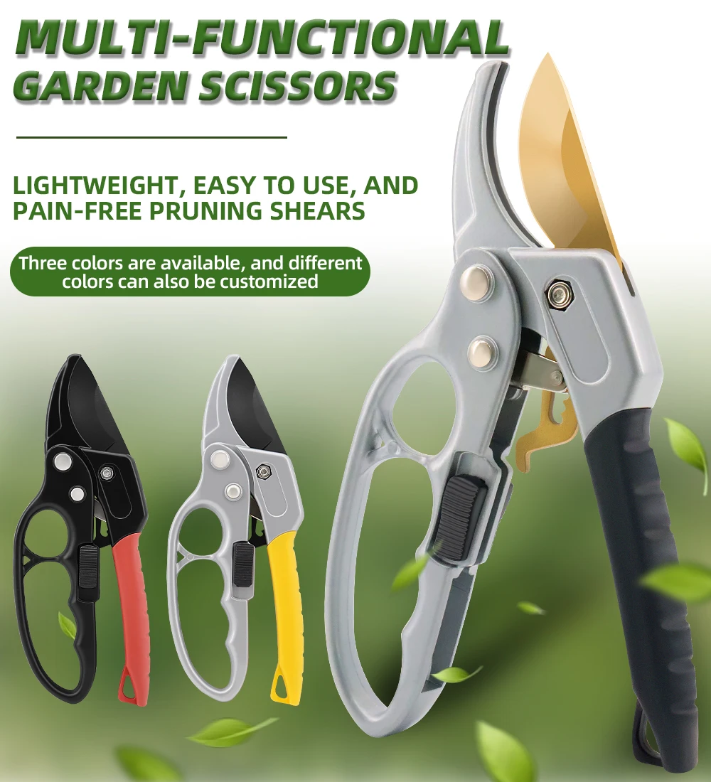 Professional Ratchet Pruning Shears With 3stage Ratcheting System