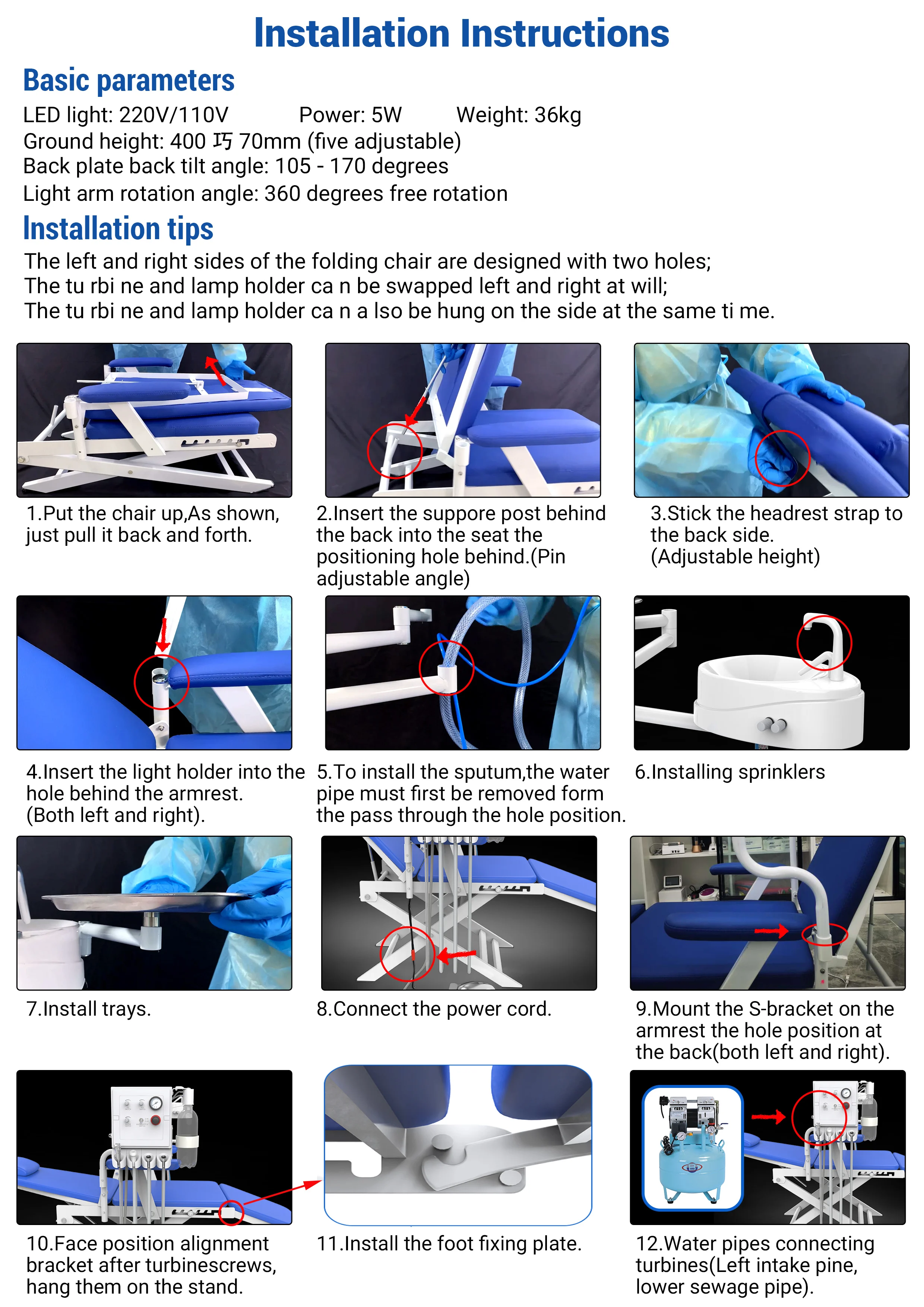 Hot Sale China Dentist Chair Fully Foldable Mobile Dental Chair