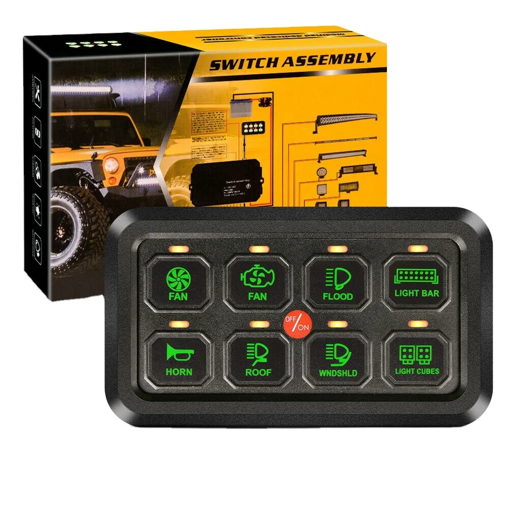 Platine de commandes kartcross, autocross 4 interrupteurs, 1 poussoir