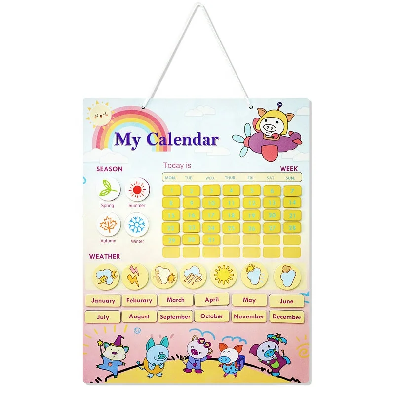 Magnetic calendar for Kids Learning Toys calendar chore chart