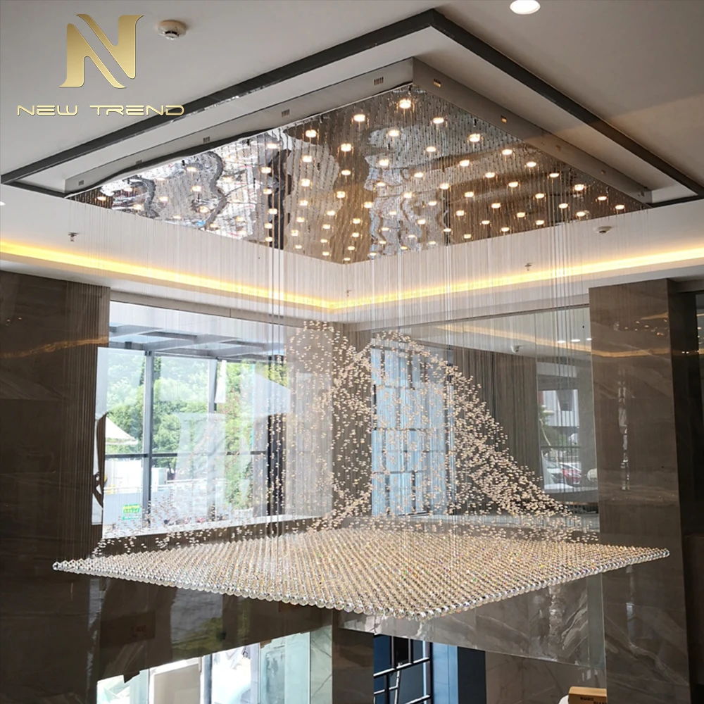 CPL-473 Large Bespoke Crystal Chandelier Modern Custom-Made LED Lighting for Hotel Lobby & Atrium