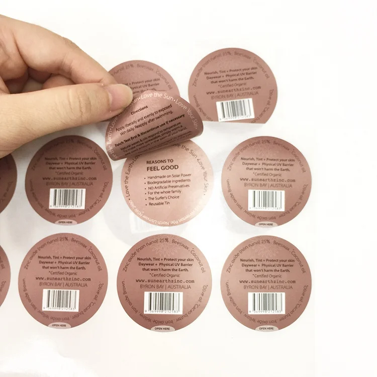 Custom  Double Layer Labels  Peel off Sticker Printing  Double Level Round  Matte Label  for Cosmetic