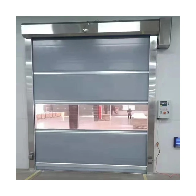 SHUNPENG purify aluminum industrial rapid with radar door PVC automatic High Speed Door roller shutter Door for logistics