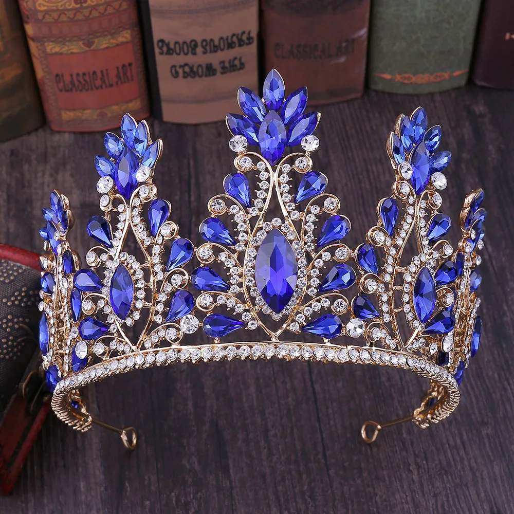 9.6cm Crystal Wedding Tiara – Large Queen Princess Prom Crown For Women