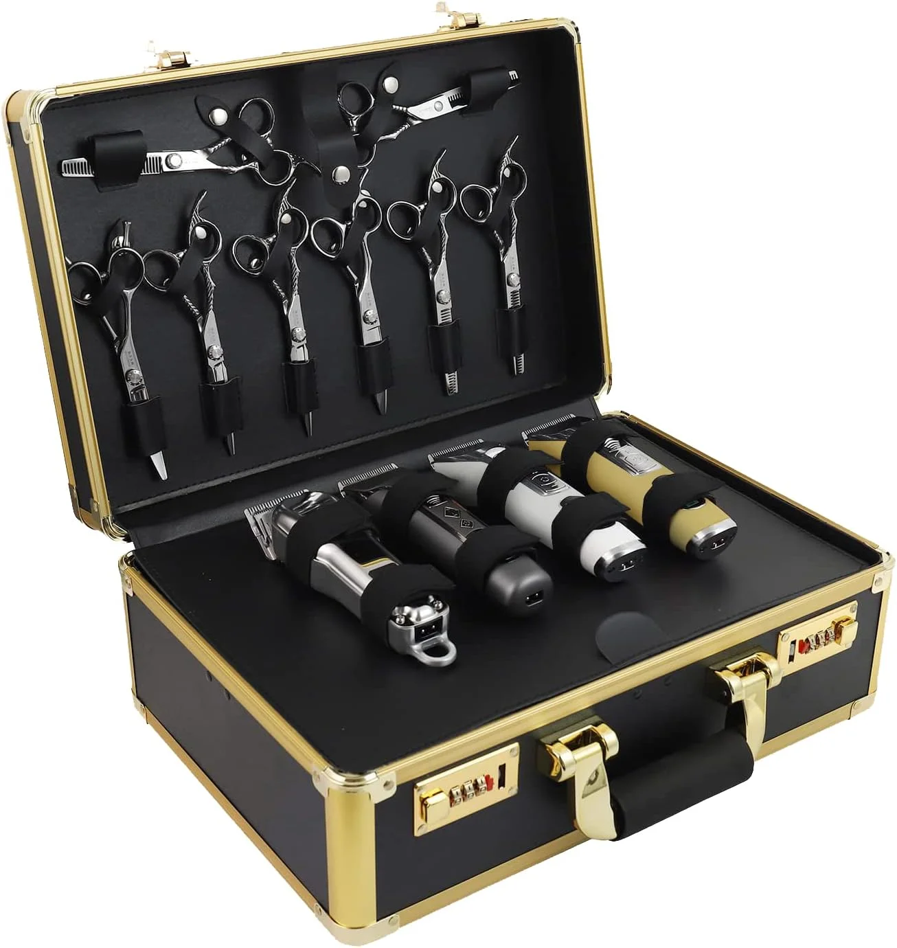 Portable Barber Case with Code Lock Barber Travel Carrying Case for Hair Stylist Barber Travel Station Suitcase