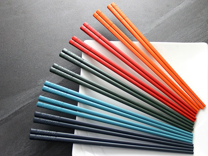 Custom Pet Fiberglass Alloy Chopsticks Reusable Japanese Sushi Chop Stick Colorful Cherry