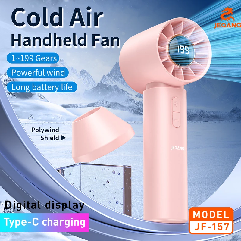 JF-157 199-Speed Portable Mini Turbo Fan New Digital Display Small Desktop Fan for Home Office Cross-Border Consumer Electronics