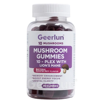 Custom Brand Organic Mushroom Complex Gummy OEM Wholesale Enhance Brain and Memory Mushroom Gummies