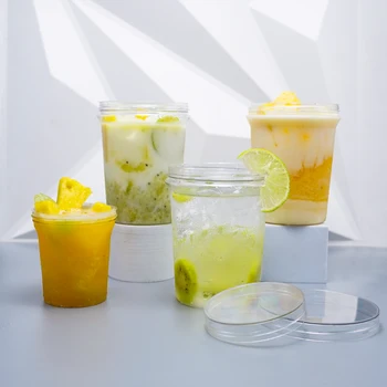 Disposable Plastic clear Cup Customization Printing logo for Ice Ceram Cups