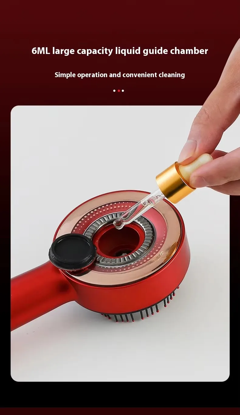 Vibration Massage Heating 3 in 1 Multi Functional Red Light Portable Hair Oil Applicator Electric Head Scalp Massage Comb Brush