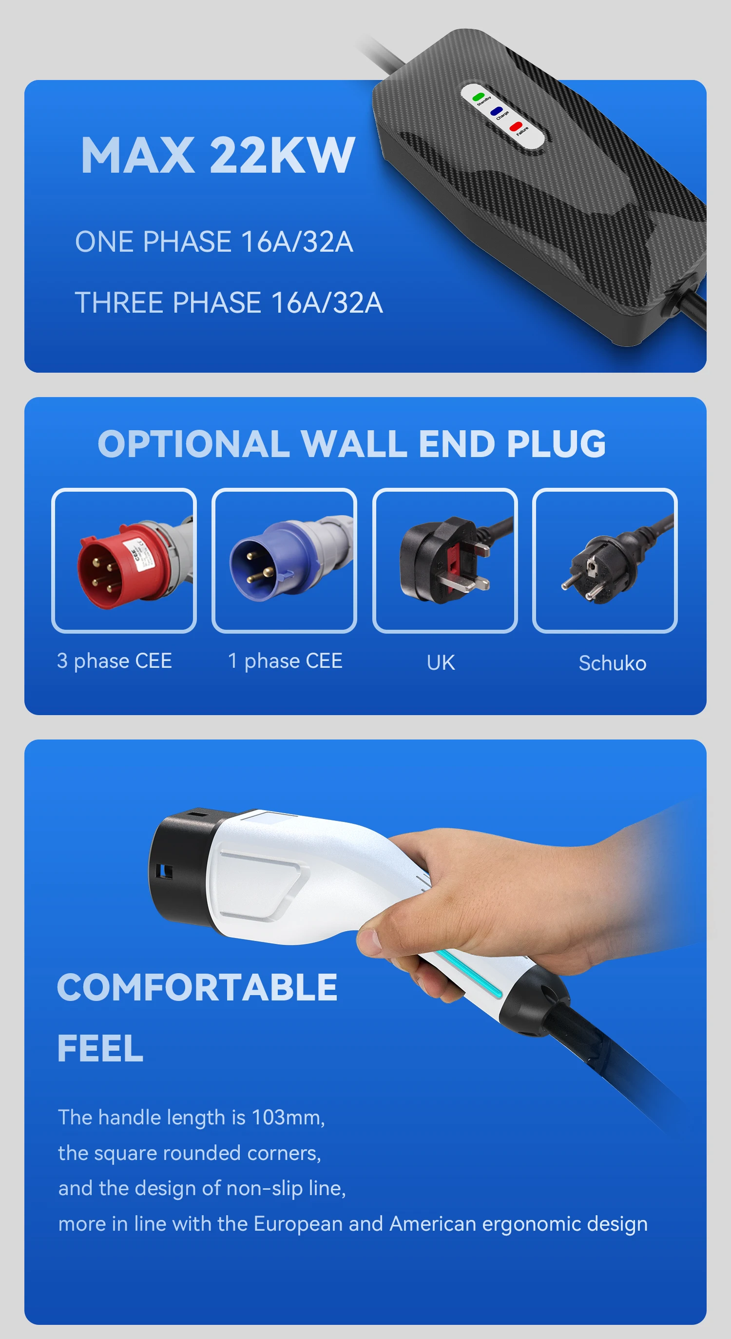 Professional Supplier 16a 32a 3.5kw 7kw Electric Vehicle Fast Charging