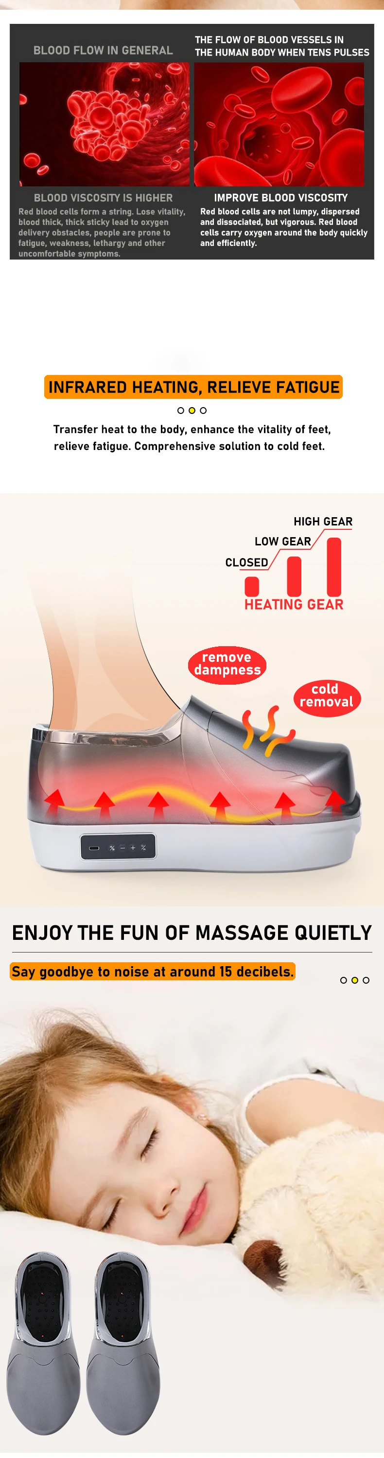 2023 Foot Massage Shoes Rechargeable Infrared Therapy Promote Blood