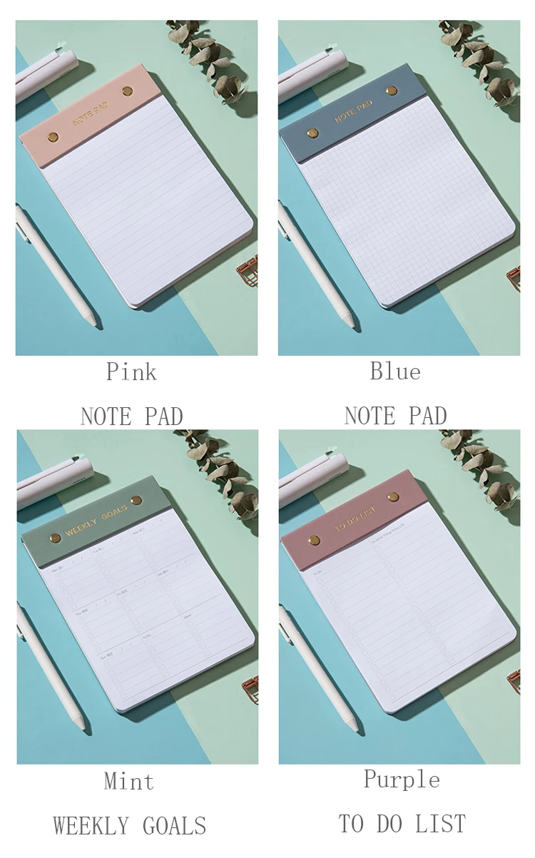 Wholesale Pu Leather A5 Perforated Tear Off Private Label Weekly