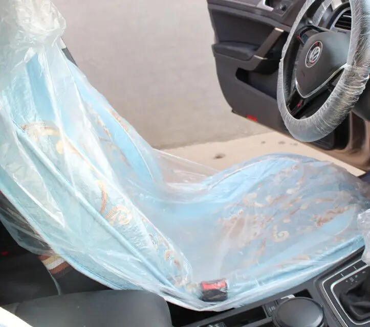 Universal PE Plastic Transparent Cover Disposable Car Seat Cover