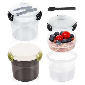 Overnight Oats Container Reusable Yogurt Parfait Cups With Lids And ...