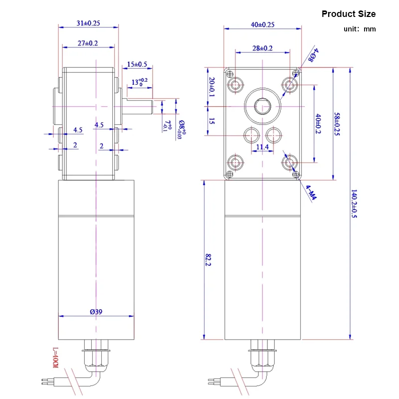 Gear Reducer Motor, 70KG, 5840-31ZY, IP68, Waterproof - detail 12