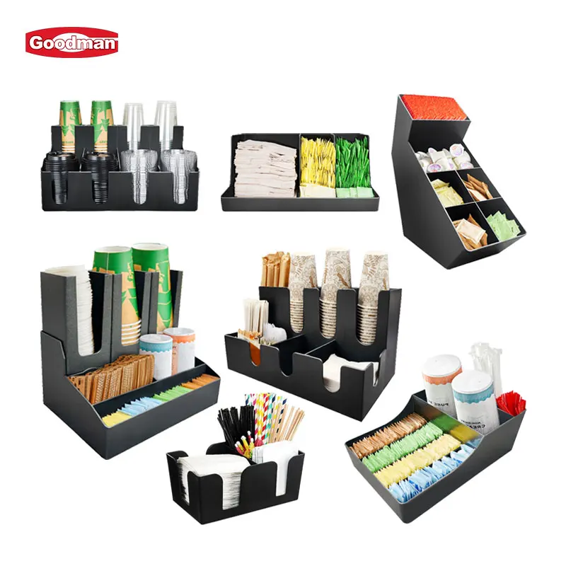 6-Compartment Condiment Organizer for Coffee Station 