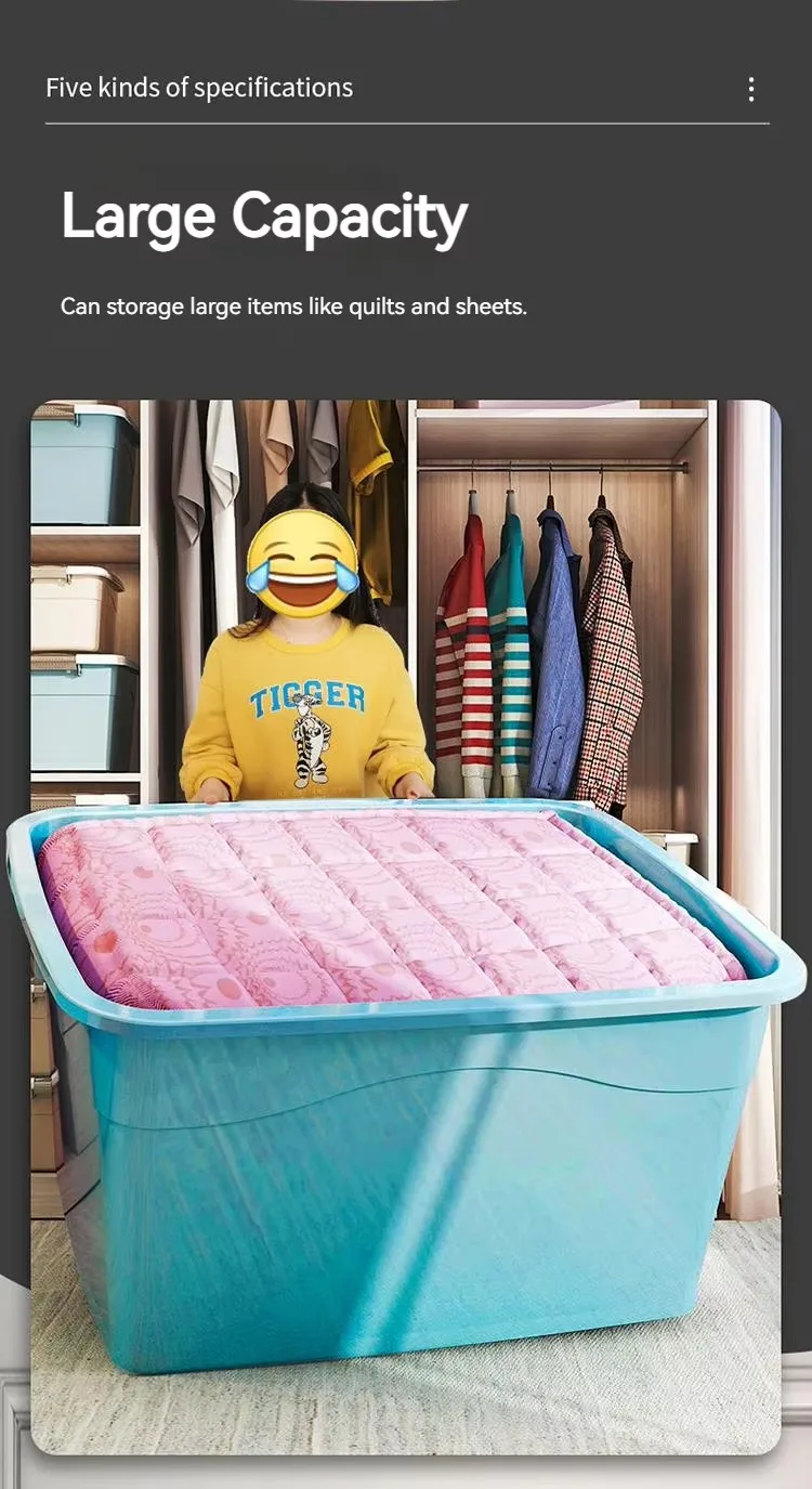 Large Capacity Durable Multiple-Function Storage Box & Bin for Clothing with Pulley for Warehouse Use details