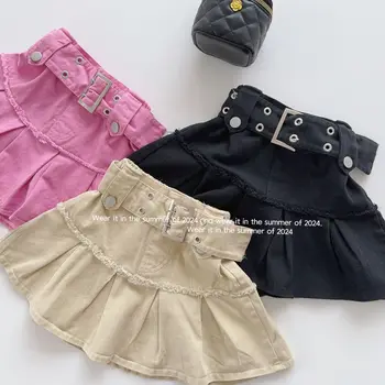 Girl's skirt princess skirt 2024 Summer new fashion pleated skirt girls' short skirt western style Women baby clothing