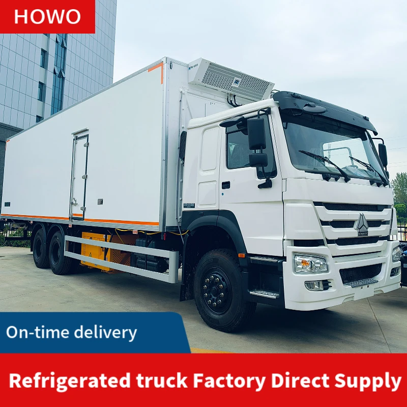 Howo 10 Ton 20 Ton Diesel Fuel Manual 6X4 Refrigerated Truck Meat Frozen Food Delivery New Used 4x2 Drive Cargo Van Truck Sale