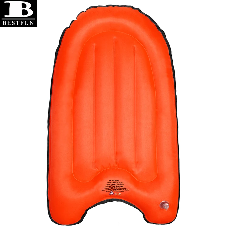 Factory Orange Surfing Bodyboard Inflatable Pool Float Beach Surfing Buoy Board Swimming Mat with Handles for Kids Adults