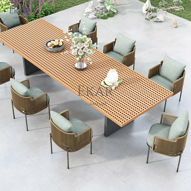 New modern outdoor garden waterproof dining table details