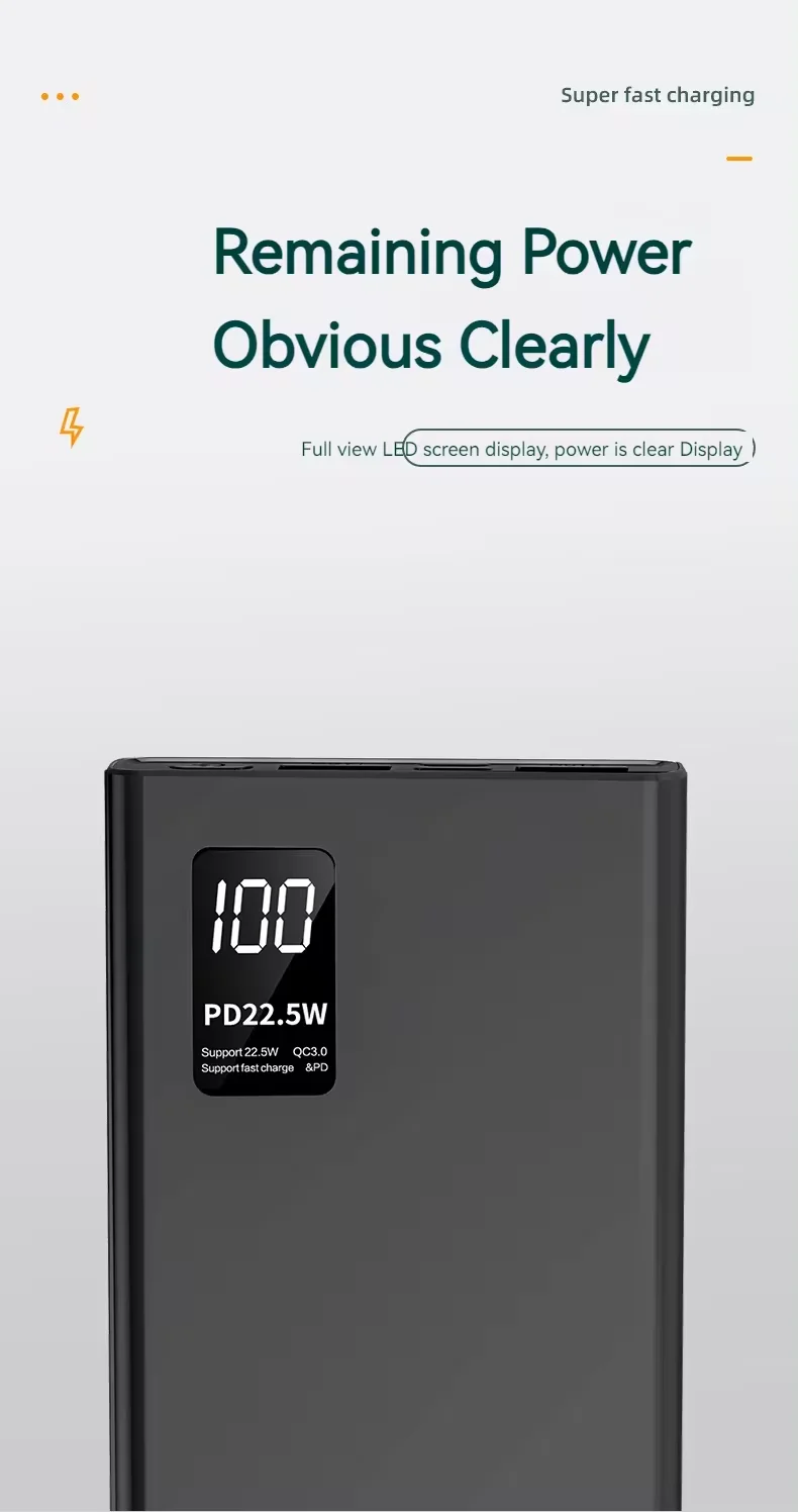 22.5w Fast Charging Power Bank 20000mah Large Capacity Mobile Power