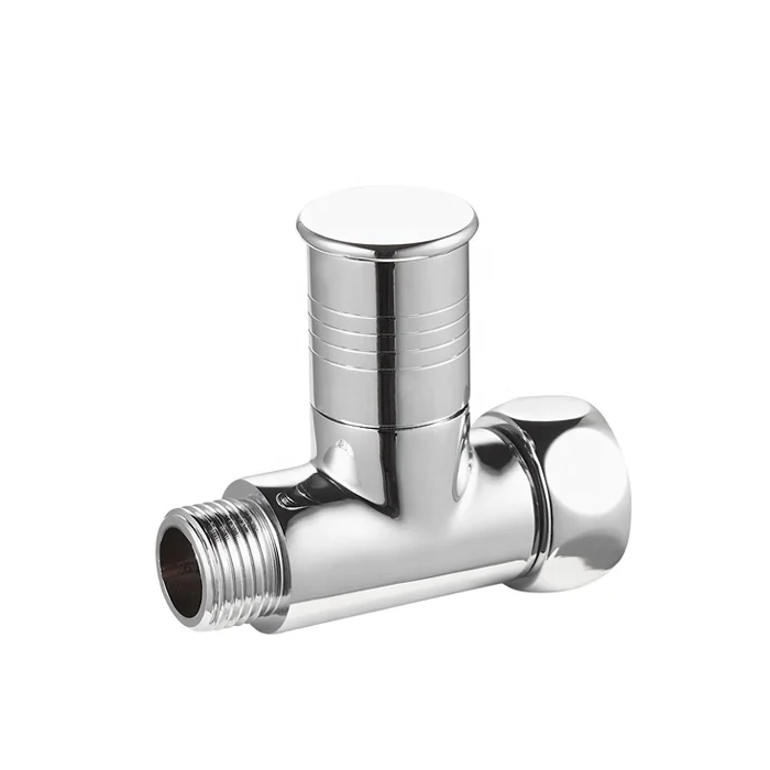 Brass Chrome  Modern Straight Radiator Valves for Center Heating System BJ22001