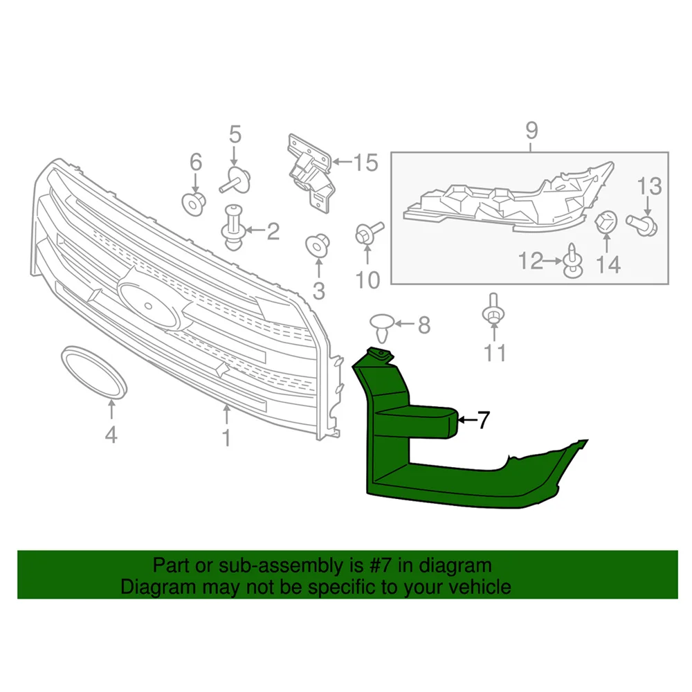 F150 Headlight Cover FL3Z17C755CGPRAA Left Headlight Cover for Ford F1... — 3