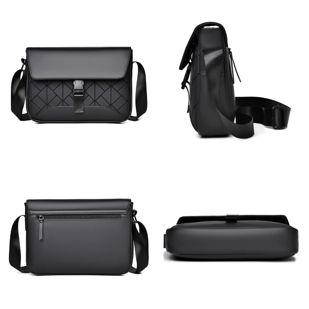 Unisex New PU Leather Crossbody Bag with Fashionable Design, Waterproof Function Diamond Grid Decoration Men's Womens Chest Bag