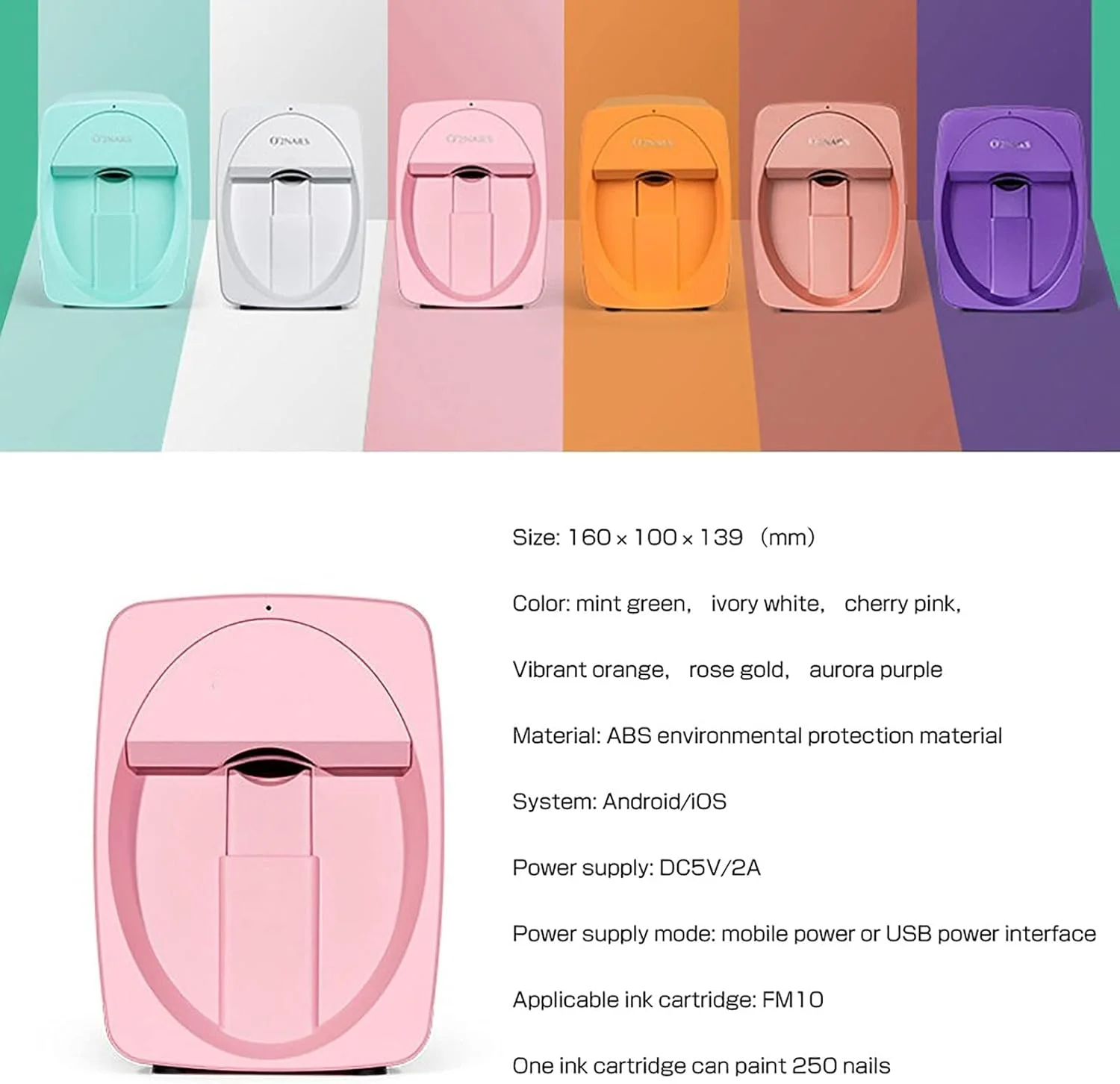 Professional Mobile Wifi Intelligent Self Printing 3d Digital Nail Art Printers for Sale