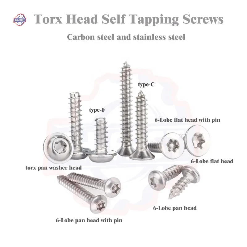 China Factory Custom SS304 Self-Tapping Screws Phillips Cross Hex Flange/Torx/pan/flat Head Stainless Steel Self Tapping Screws