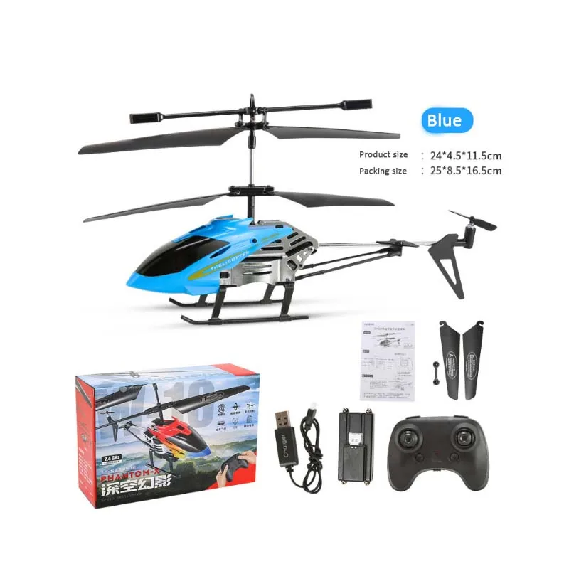 Origin Source New RC Aircraft Alloy RC Helicopter Children's Toys  Gift Wholesale Blue